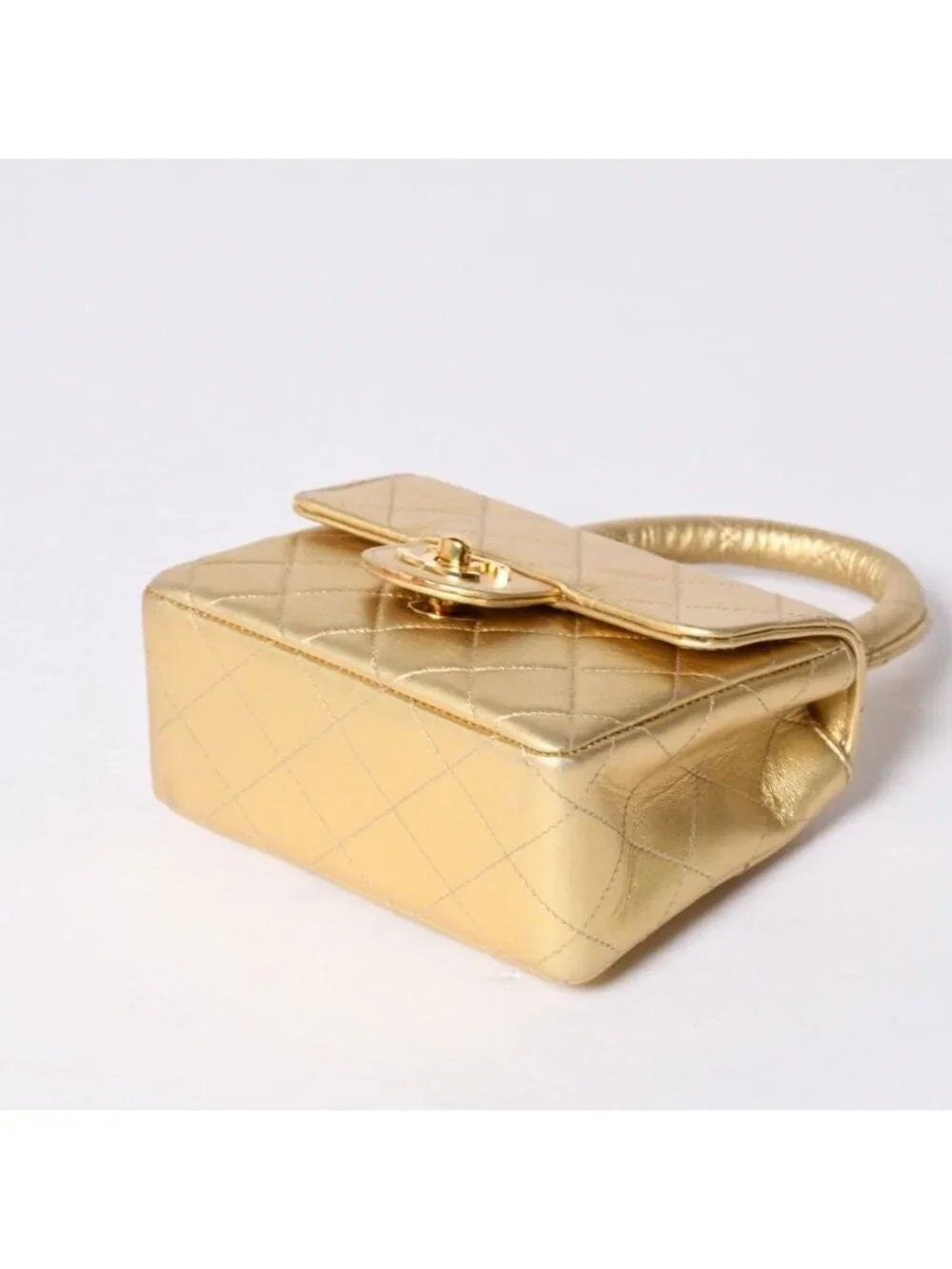 Chanel Quilted Parent Child Mini Bag Gold